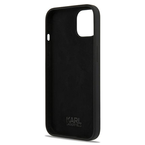 KARL LAGERFELD Apple iPhone 13 Mini Silikonhülle Karl`s Head Schwarz Hardcase